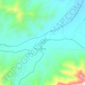 Cañas topographic map, elevation, terrain