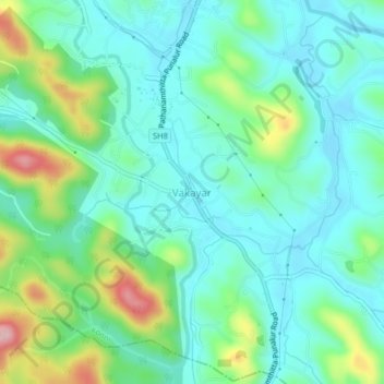 Vakayar topographic map, elevation, terrain