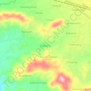 Cibolang topographic map, elevation, terrain