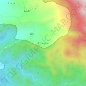 Tokkonan topographic map, elevation, terrain