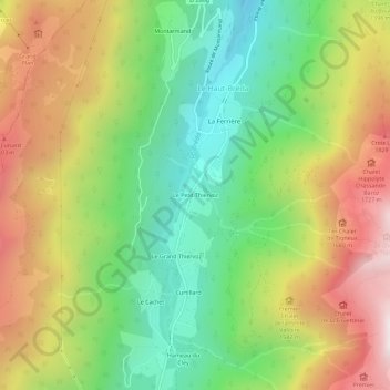 Le Petit Thiervoz topographic map, elevation, terrain