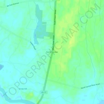 North Santee topographic map, elevation, terrain