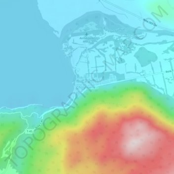 Choshuenco topographic map, elevation, terrain