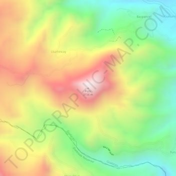 Pizhi topographic map, elevation, terrain