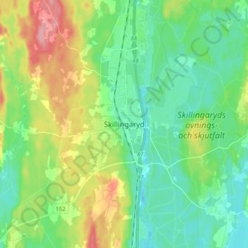 Skillingaryd topographic map, elevation, terrain