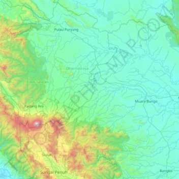 Asam Jujuhan topographic map, elevation, terrain