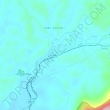 Asahan topographic map, elevation, terrain
