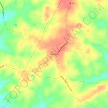 Caledonia topographic map, elevation, terrain