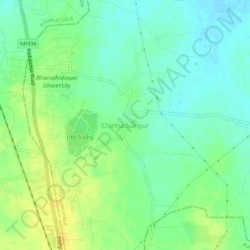 Chinna Suriyur topographic map, elevation, terrain