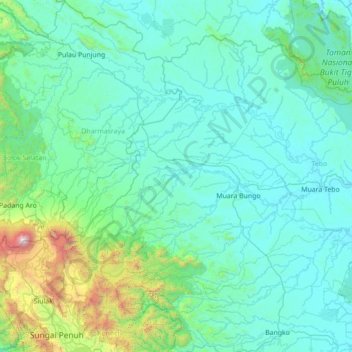 Tanah Tumbuh topographic map, elevation, terrain