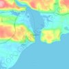 Youghal topographic map, elevation, terrain