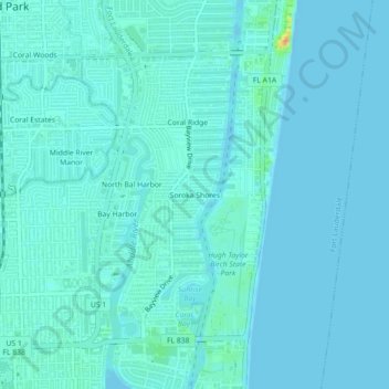 Soroka Shores topographic map, elevation, terrain