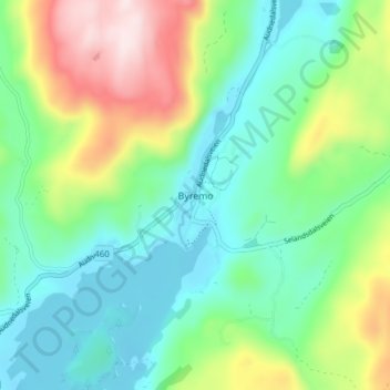 Byremo topographic map, elevation, terrain