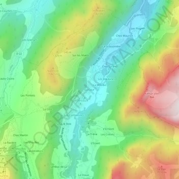 La Cour topographic map, elevation, terrain