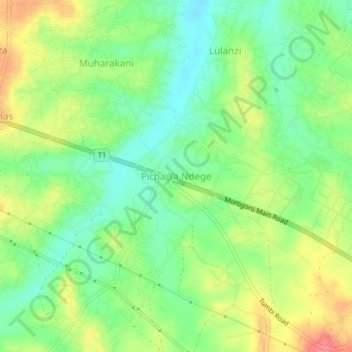 Picha Ya Ndege topographic map, elevation, terrain