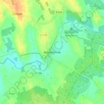 Abbeyshrule topographic map, elevation, terrain