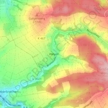 Weyer topographic map, elevation, terrain