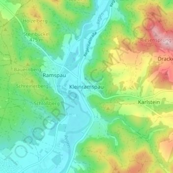 Kleinramspau topographic map, elevation, terrain