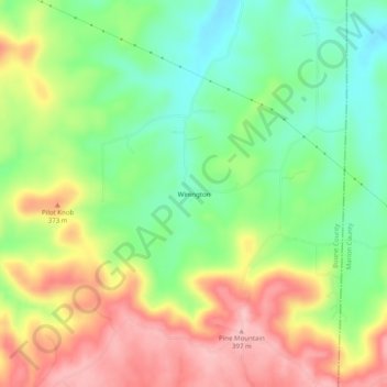 Winington topographic map, elevation, terrain