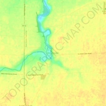 New Haven topographic map, elevation, terrain