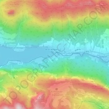 Oberburgau topographic map, elevation, terrain