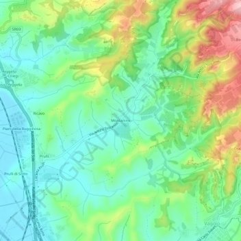 Montanino topographic map, elevation, terrain