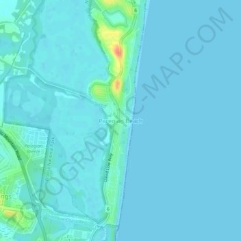 Peregian Beach Topographic Map Elevation Terrain   Thumbnail 