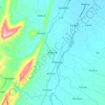 Marcos topographic map, elevation, terrain