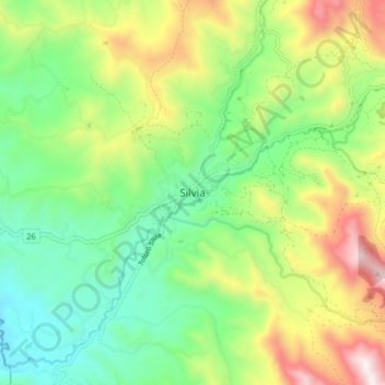 Silvia topographic map, elevation, terrain