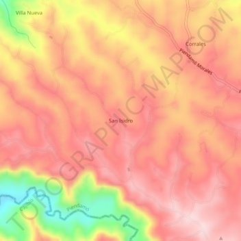 San Isidro topographic map, elevation, terrain