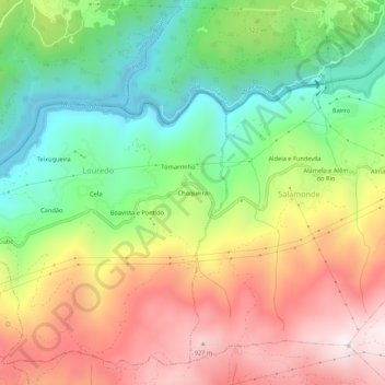 Choqueira topographic map, elevation, terrain