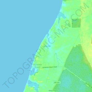 Tolchester topographic map, elevation, terrain