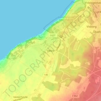 Vibble topographic map, elevation, terrain