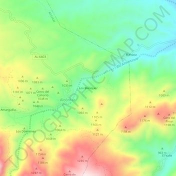 Los Blánquez topographic map, elevation, terrain
