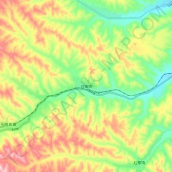 兑镇镇 topographic map, elevation, terrain