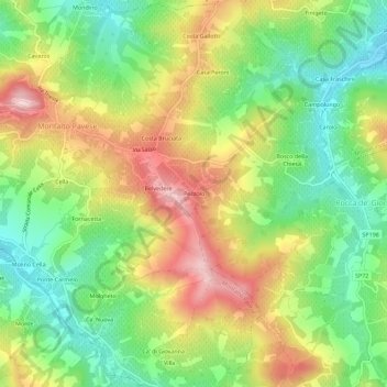 Pezzolo topographic map, elevation, terrain