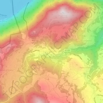 Scaria topographic map, elevation, terrain