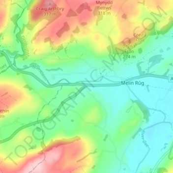Druid topographic map, elevation, terrain