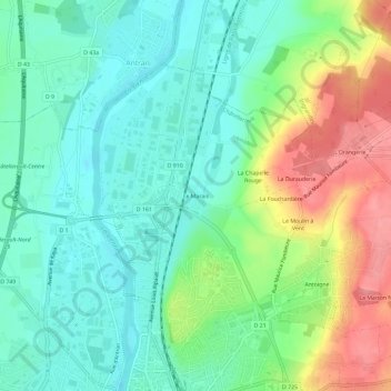 Le Marais topographic map, elevation, terrain