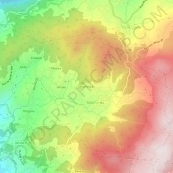 Vila Pouca topographic map, elevation, terrain