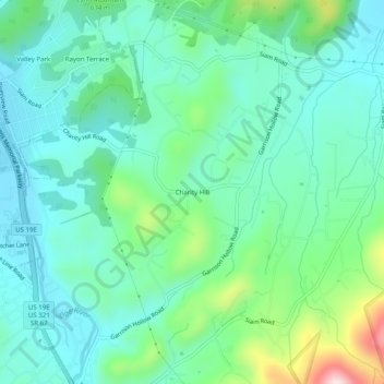 Charity Hill topographic map, elevation, terrain