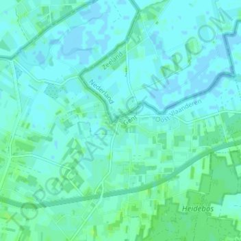 Overslag topographic map, elevation, terrain