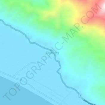 Sibintang topographic map, elevation, terrain