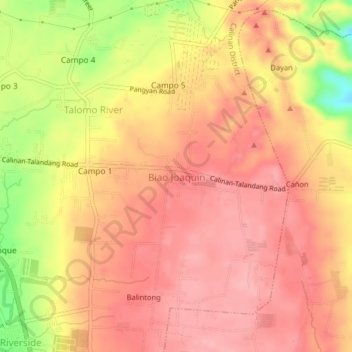Biao Joaquin topographic map, elevation, terrain