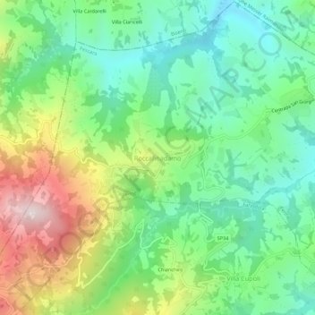 Roccafinadamo topographic map, elevation, terrain