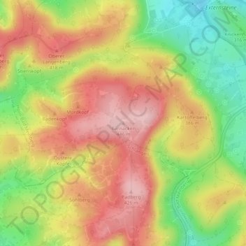 Barnacken topographic map, elevation, terrain