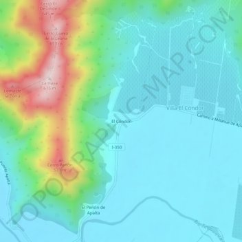 El Cóndor topographic map, elevation, terrain