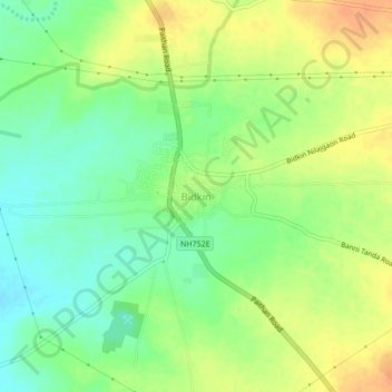 Bidkin topographic map, elevation, terrain