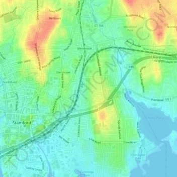 Lawnhill Terrace topographic map, elevation, terrain