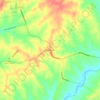 Ballardsville topographic map, elevation, terrain